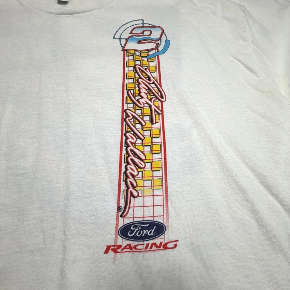 Vintage Rusty Wallace‎ NASCAR 90s Miller Lite Tee XL Double Sided